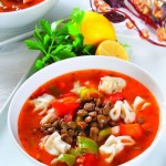 Yeşil Mercimekli Mantı Çorbası